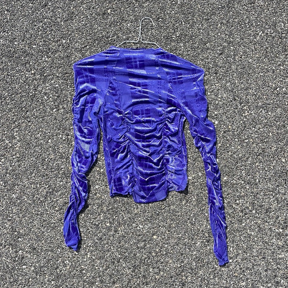 Urban outfitters velvet ruched mock neck